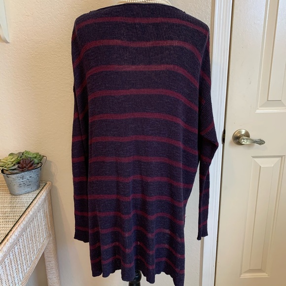 🎉 last chance🎉 FREE PEOPLE Oversized Striped Tunic Sweater XS - Picture 6 of 7